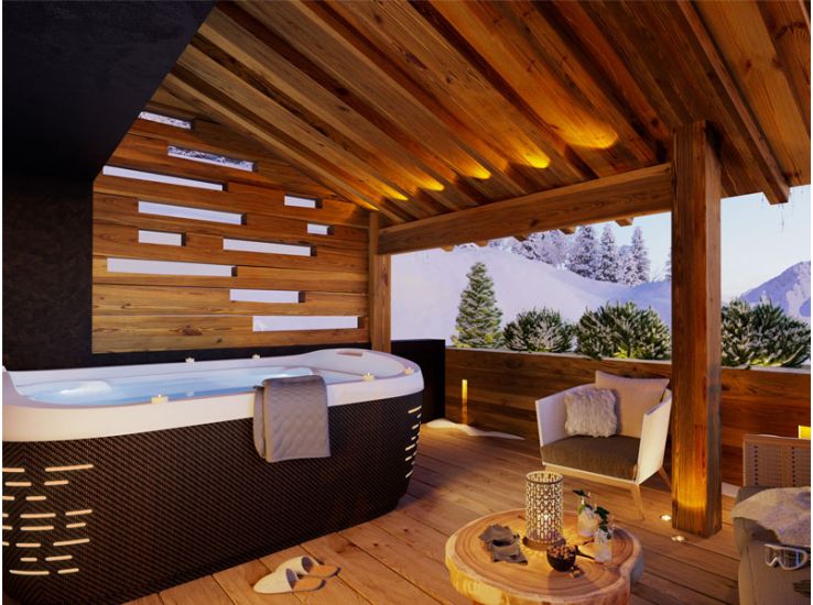 Whirlpool-Terrasse Ski-Chalet