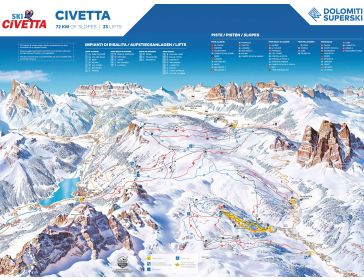 Pistenplan Dolomiten - Ski Civetta