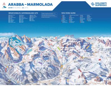 Pistenplan Dolomiten - Arabba-Marmolada